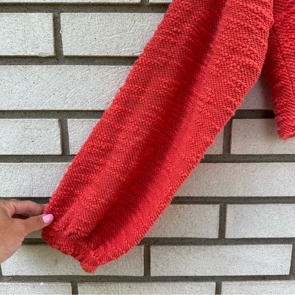 Urban Outfitters Textured Orange Lace-Up Cropped Pullover Sweater M - Picture 6 of 12